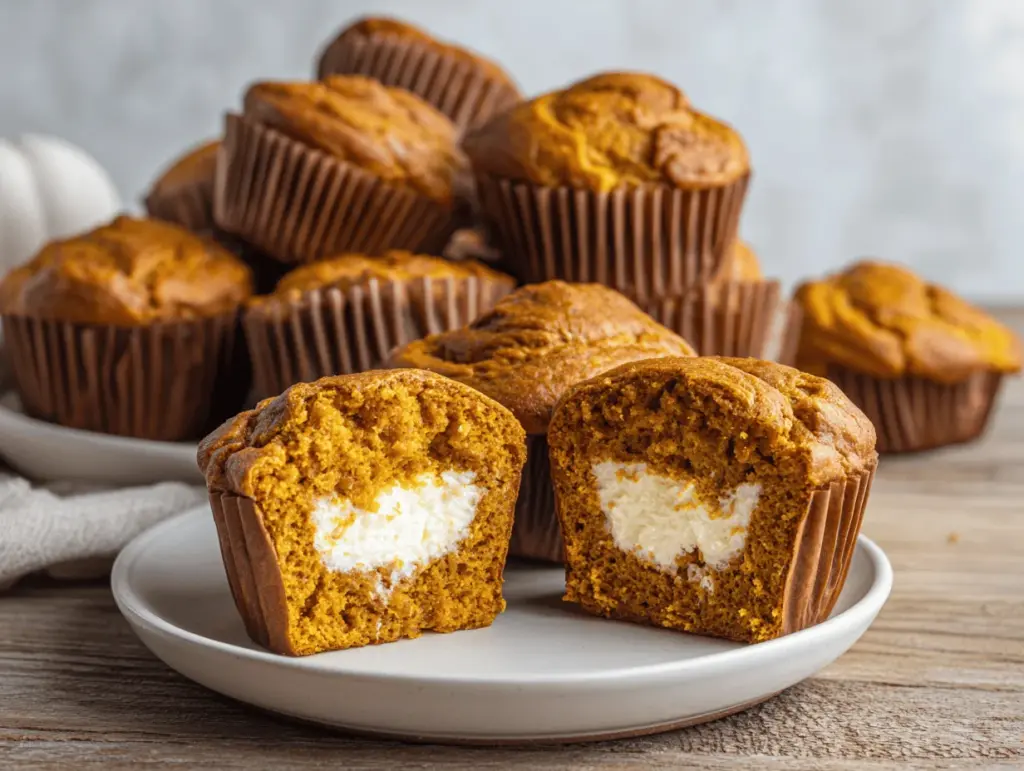 pumpkin cheesecake muffins - featured image
