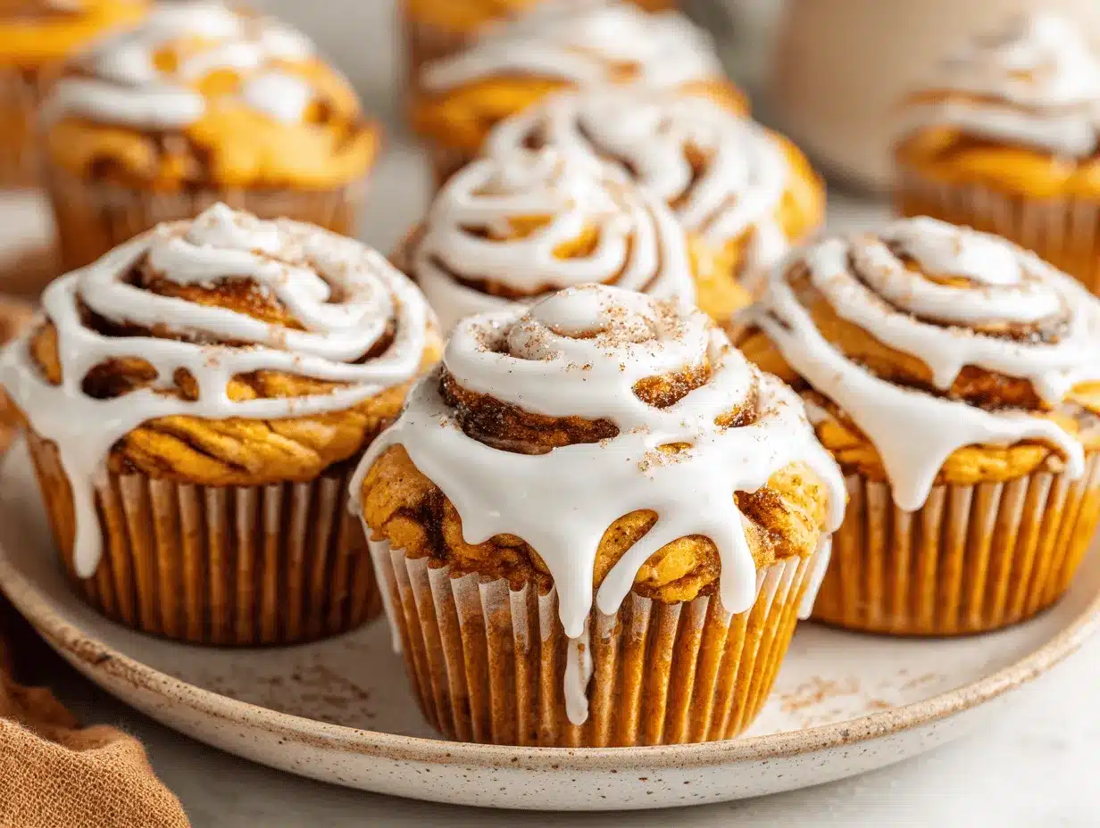 pumpkin cinnamon roll muffins preparation steps
