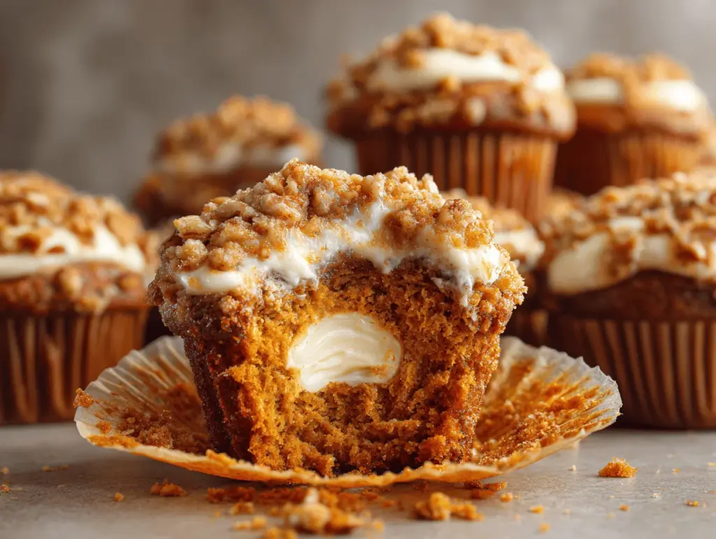 pumpkin cream cheese muffins - featured image