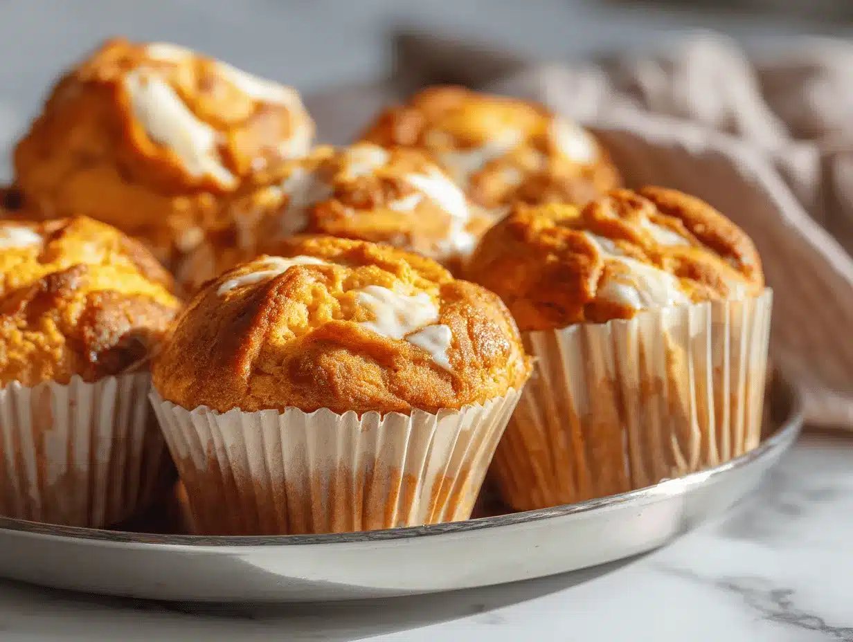 pumpkin cream cheese swirl muffins preparation steps