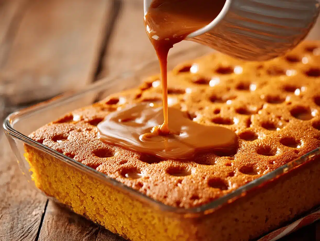 pumpkin spice poke cake preparation steps