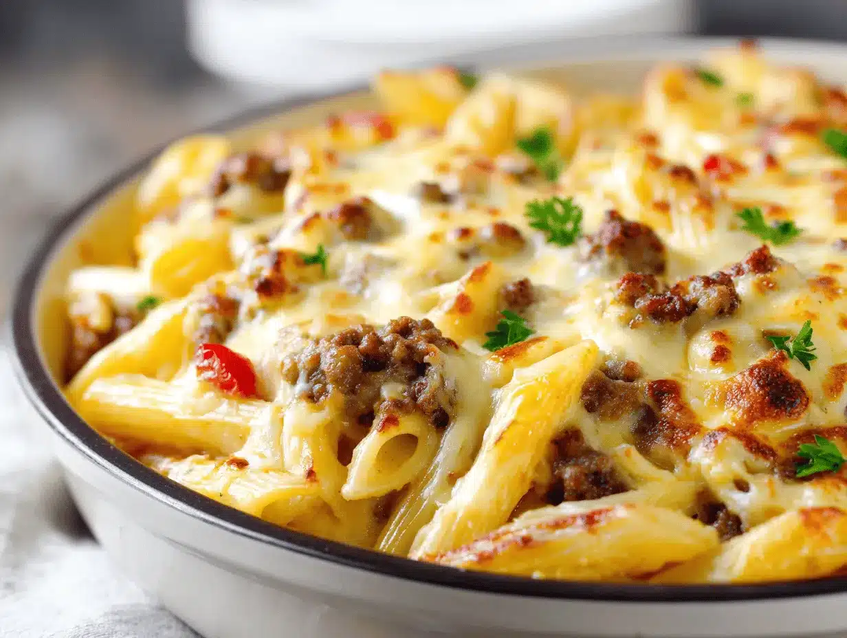 Rotel pasta with ground beef preparation steps