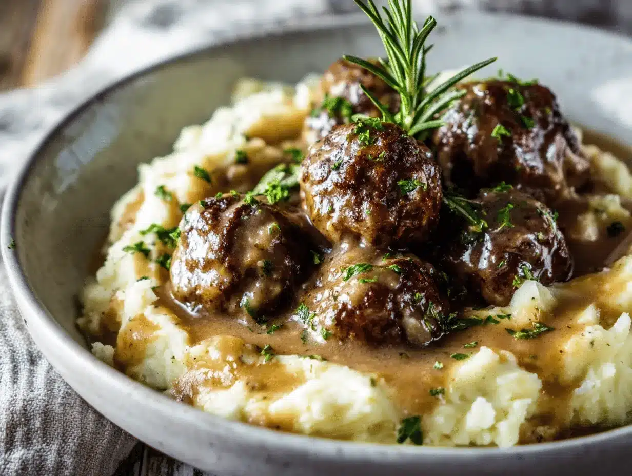 Salisbury steak meatballs preparation steps