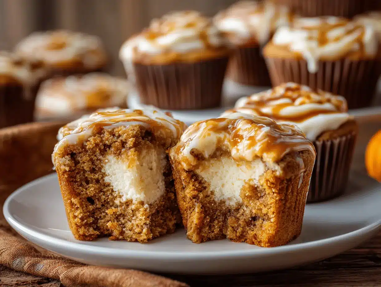 salted caramel pumpkin cheesecake muffins preparation steps