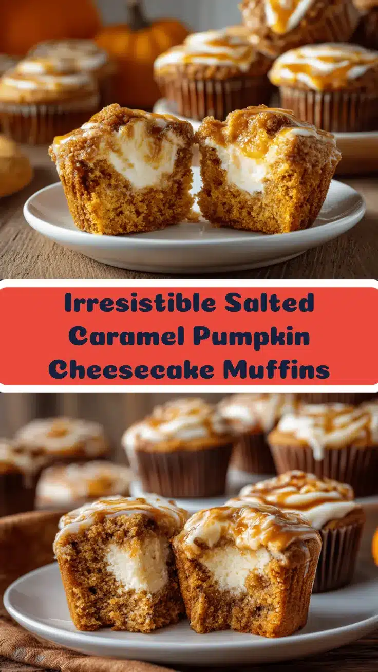 salted caramel pumpkin cheesecake muffins recipe