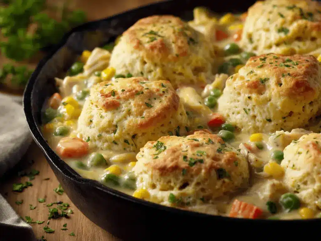 skillet chicken pot pie - featured image