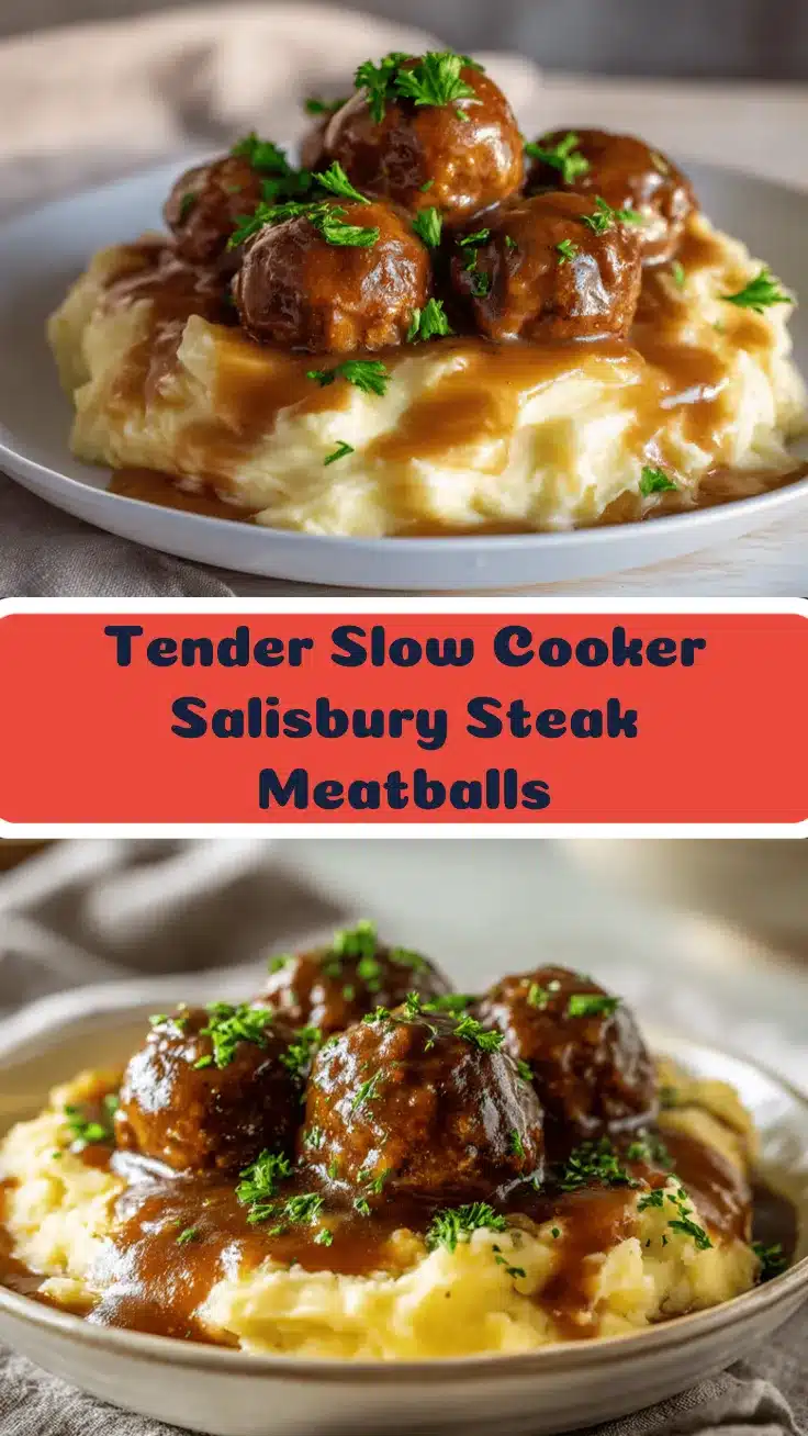 slow cooker Salisbury steak meatballs recipe