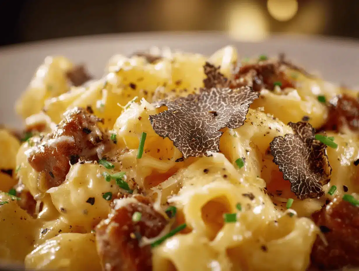 truffle mac and beef preparation steps