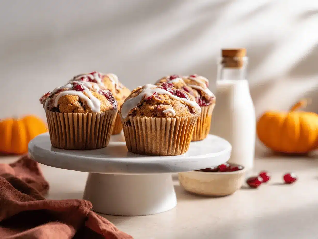 white chocolate cranberry pumpkin swirl muffins preparation steps