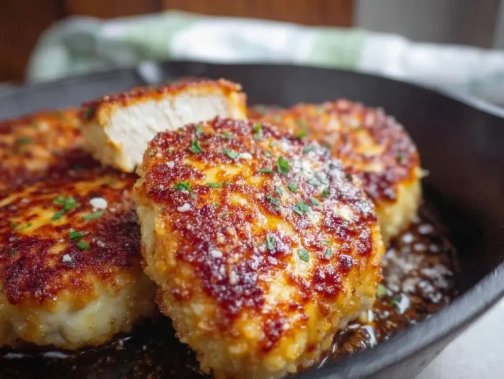 air fryer parmesan crusted chicken - featured image