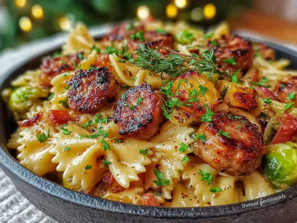 autumn sausage pasta squash preparation steps