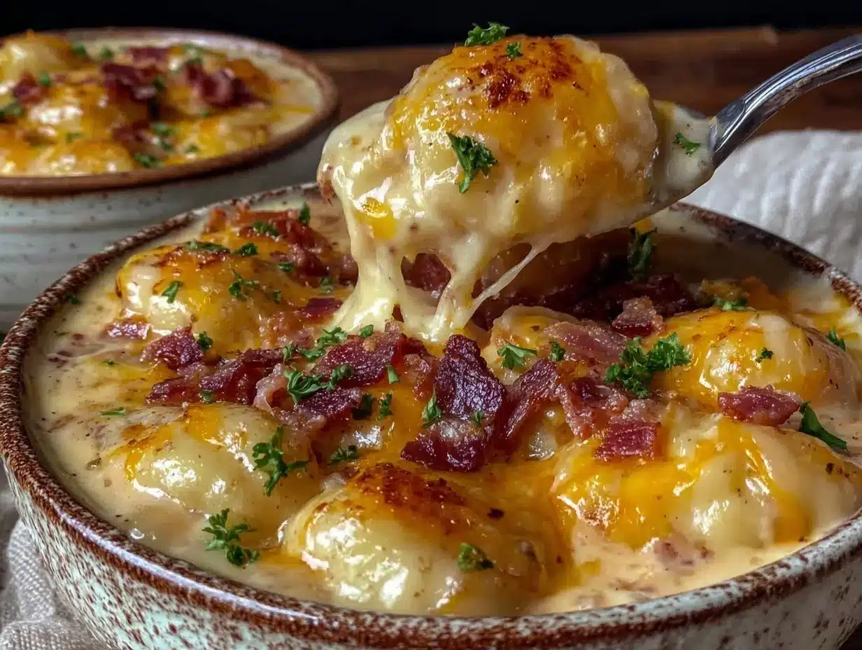 bacon cheddar gnocchi soup preparation steps
