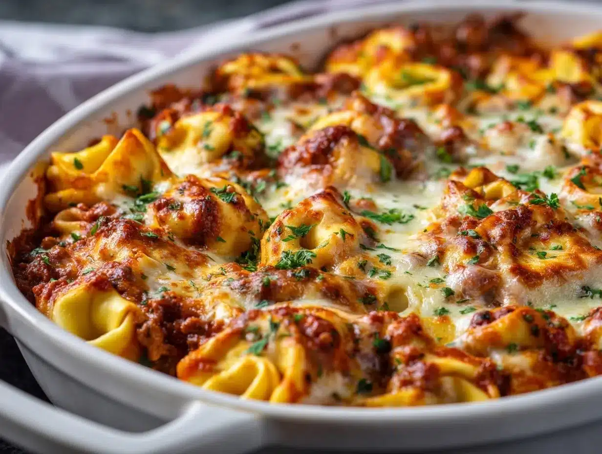 Beefy Tortellini Bake preparation steps