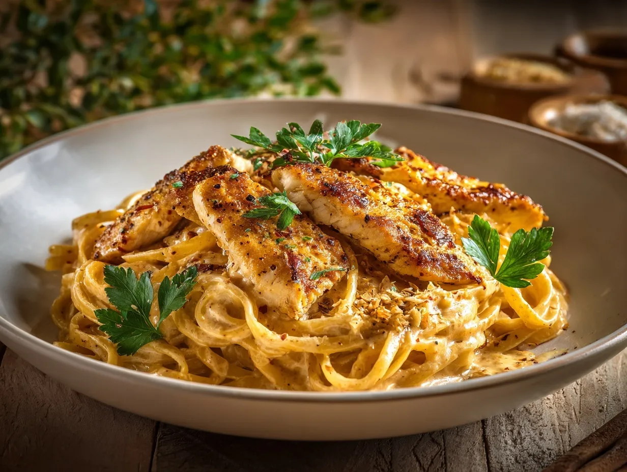Cajun Chicken Linguine preparation steps