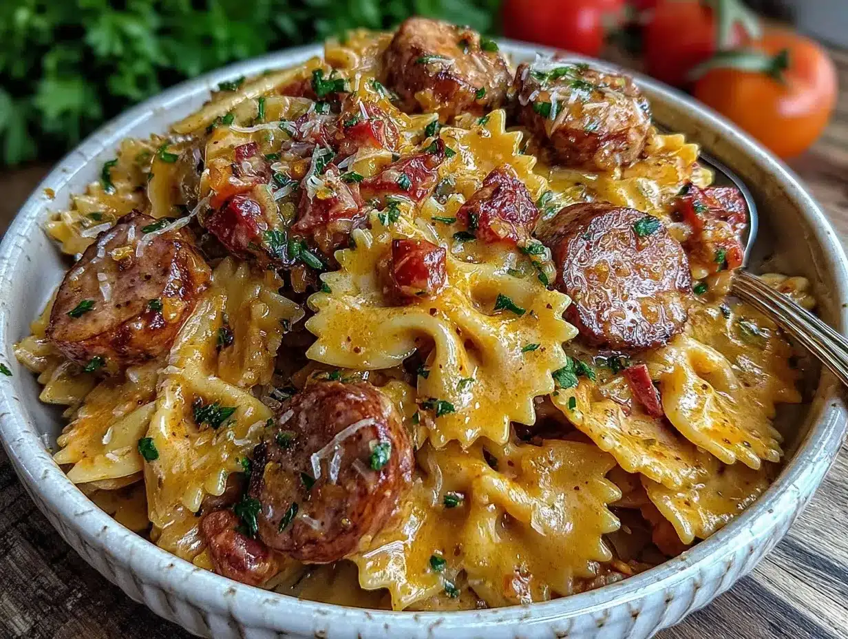 Cajun Sausage Pasta preparation steps