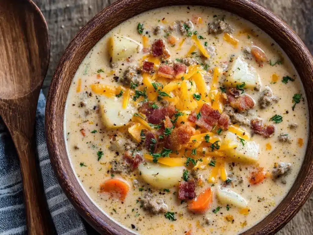 cheeseburger soup - featured image