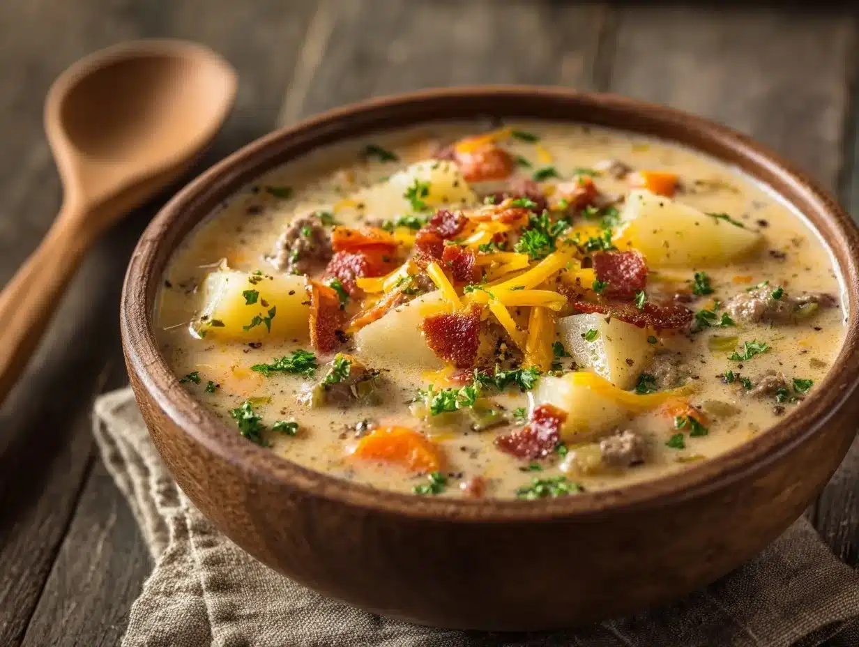 cheeseburger soup preparation steps