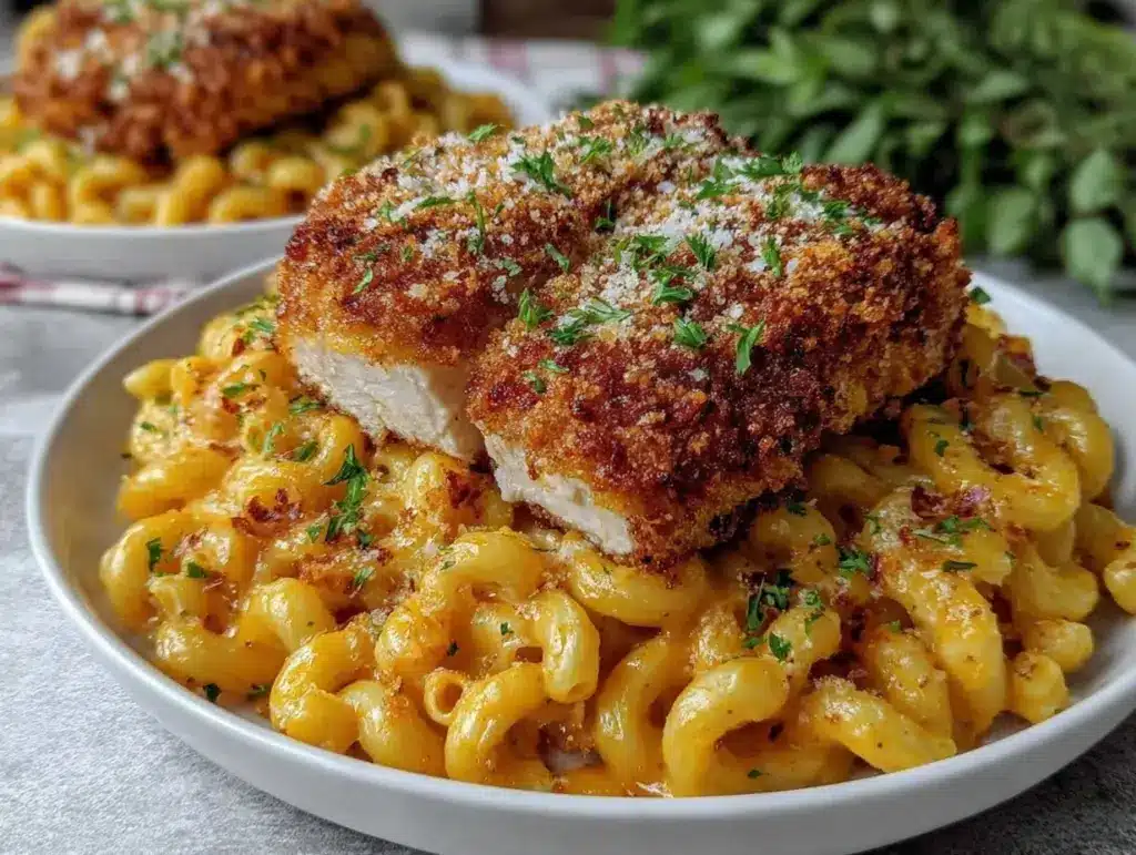 cheesy chicken pasta bake - featured image