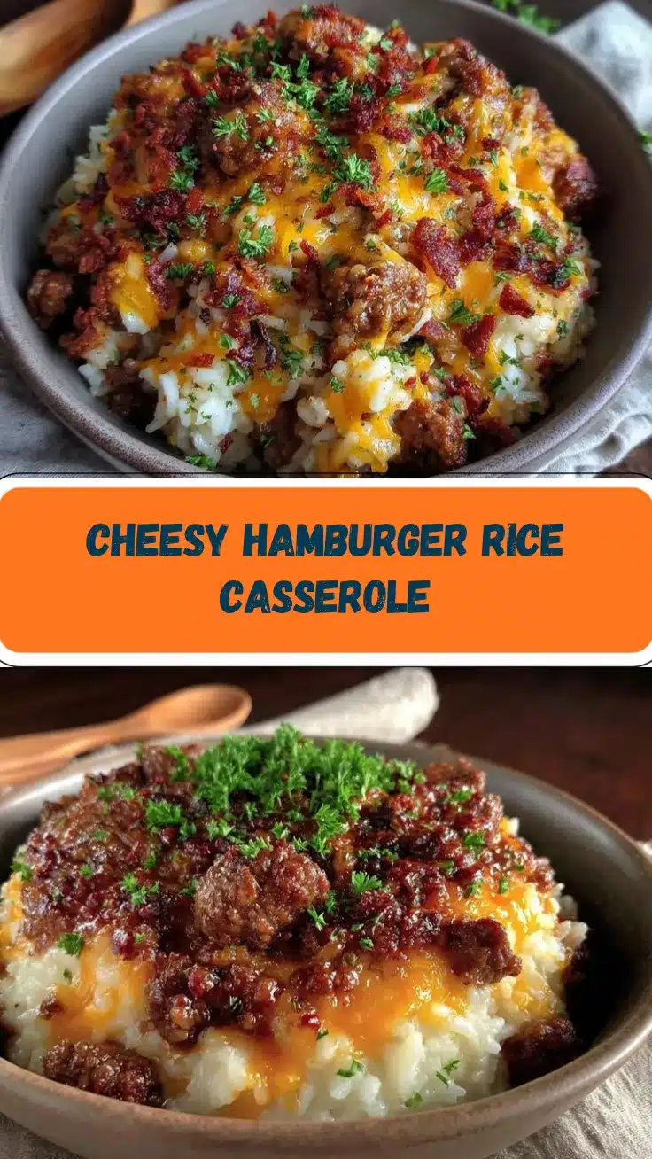 cheesy hamburger rice casserole recipe
