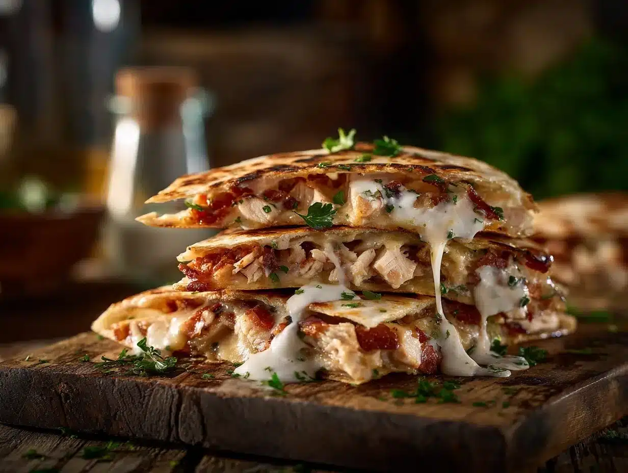 Chicken Bacon Ranch Quesadillas preparation steps