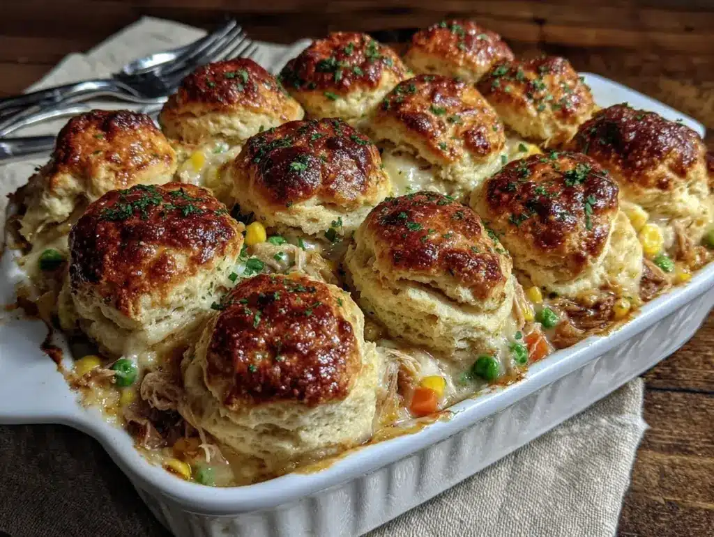 chicken pot pie casserole - featured image