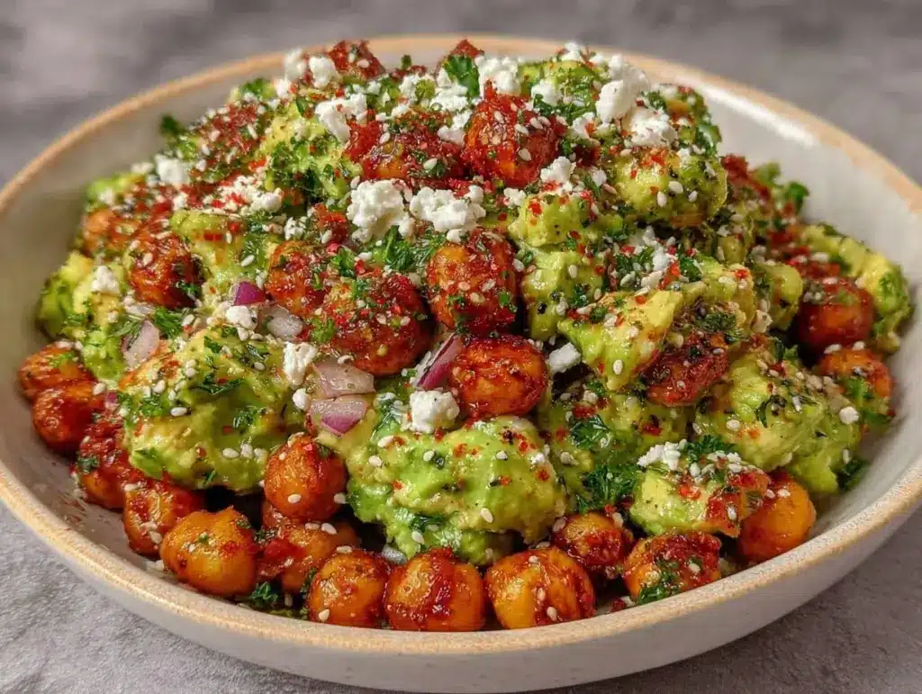 chickpea feta avocado salad - featured image