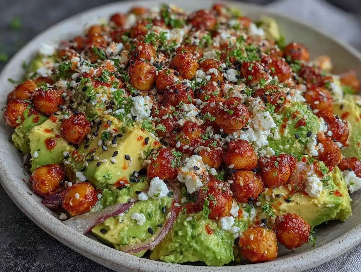 chickpea feta avocado salad preparation steps