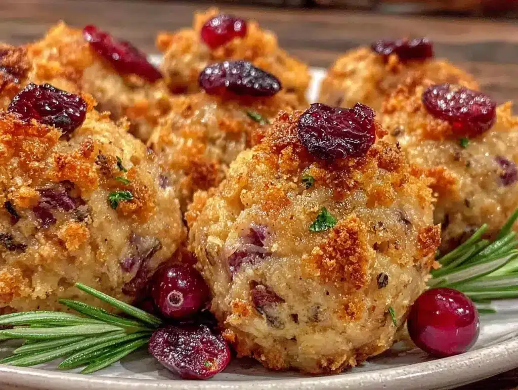 Cranberry Turkey Stuffing Balls - featured image