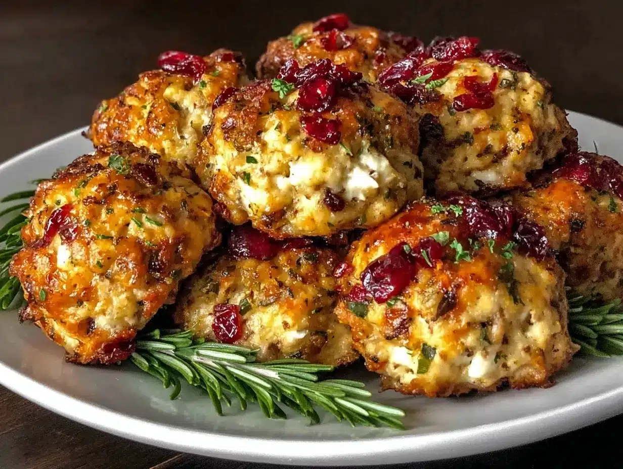 cranberry turkey stuffing balls preparation steps