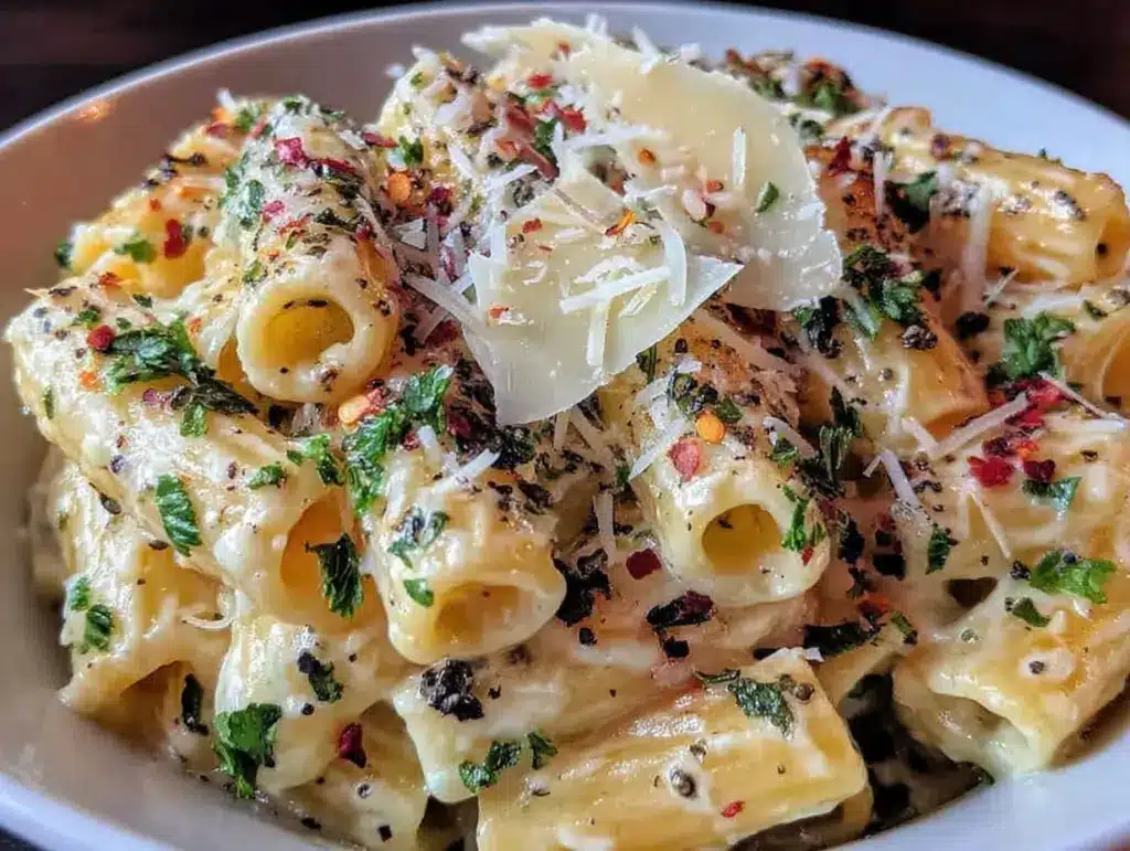 creamy garlic pasta - featured image