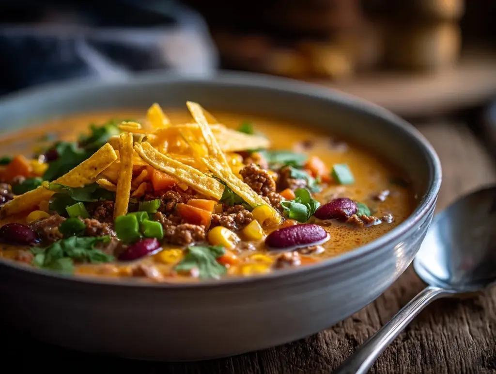 creamy taco soup - featured image