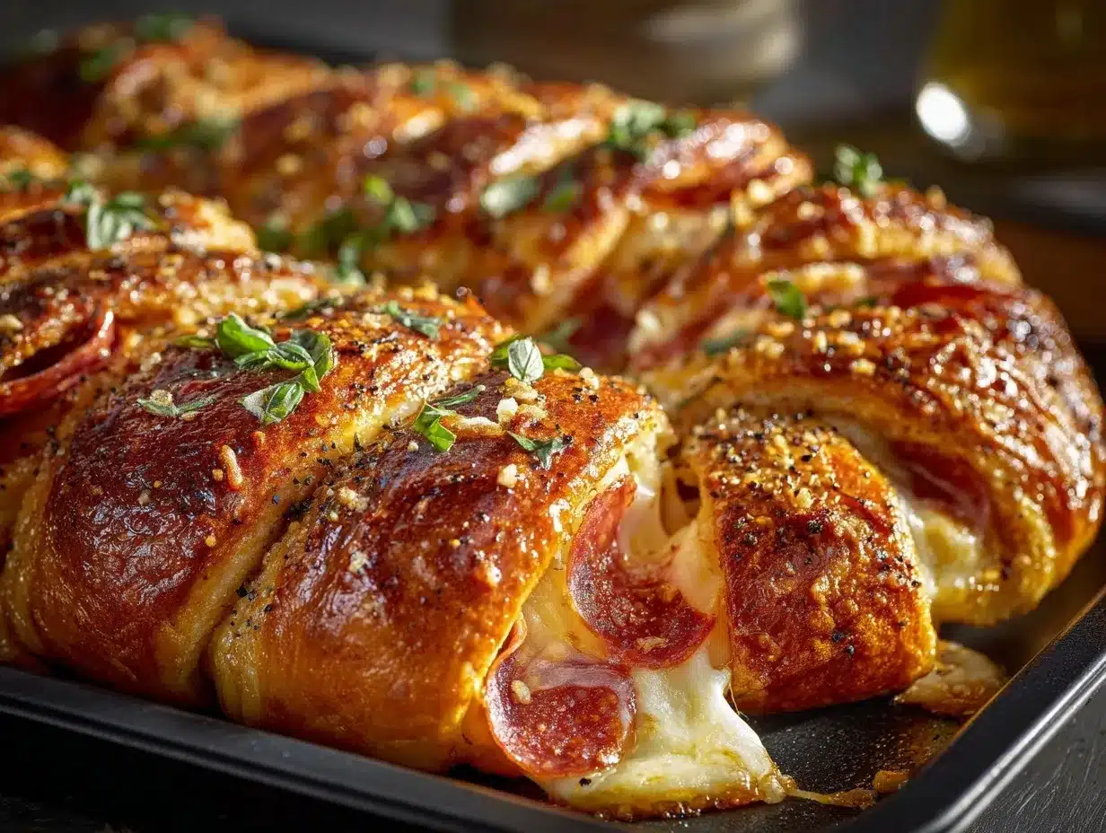 Crescent Roll Sandwich Bake preparation steps