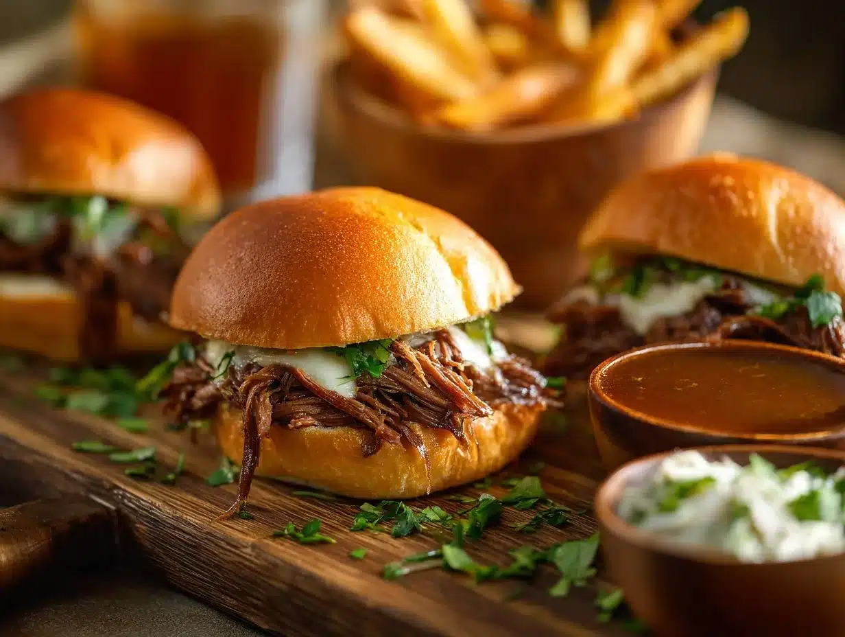 Crock Pot French Dip Sandwiches preparation steps