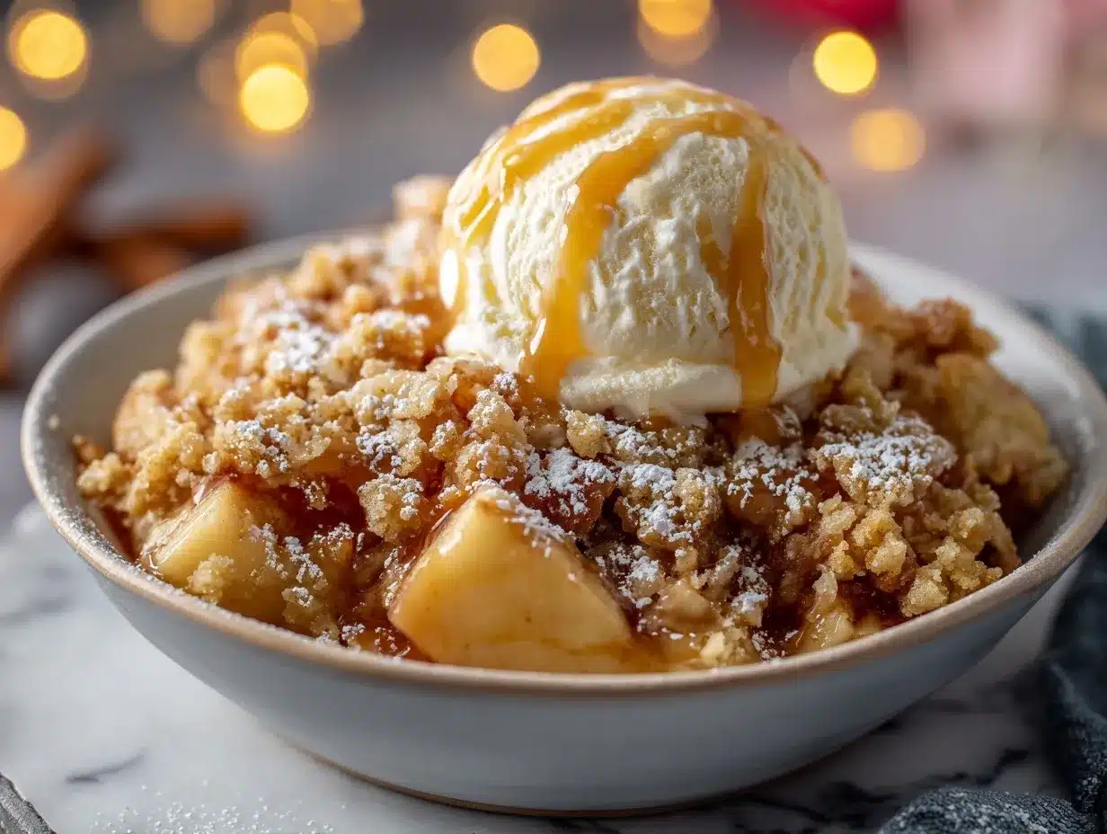 Crockpot Caramel Apple Dump Cake preparation steps