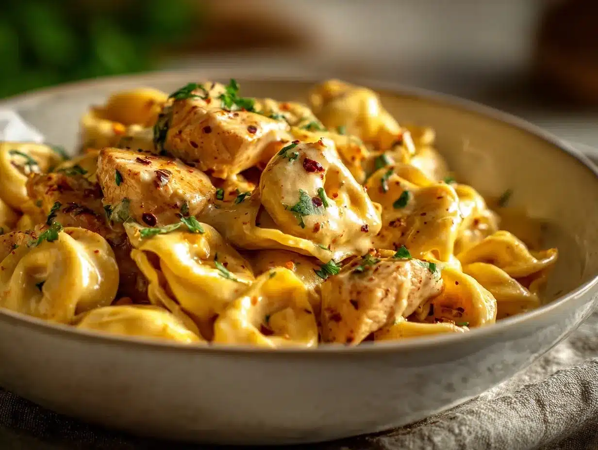 Crockpot Chicken Alfredo Tortellini preparation steps