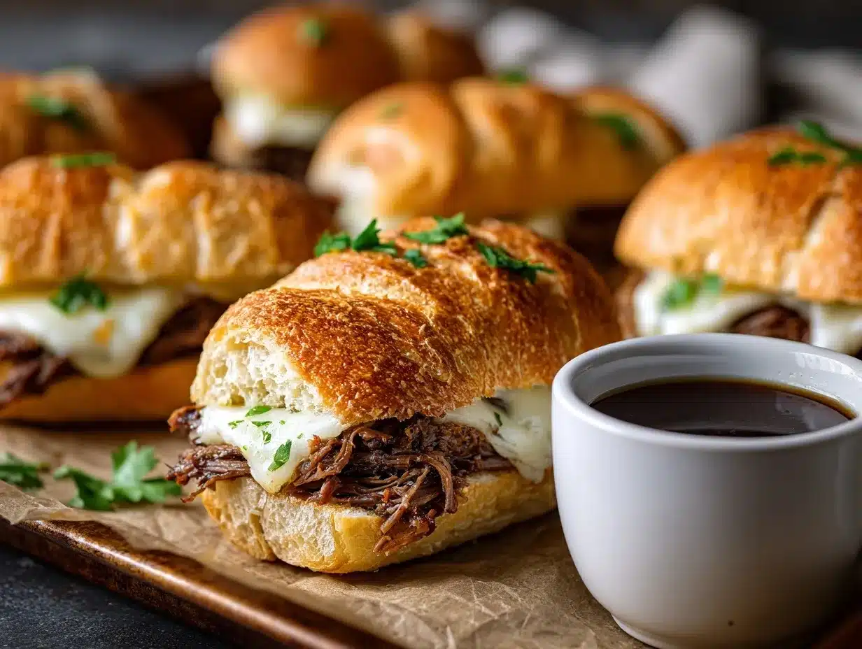 Crockpot French Dip Sandwiches preparation steps