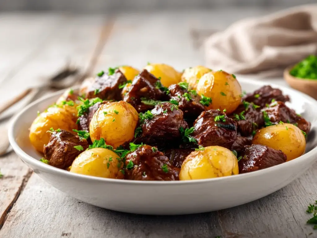 Crockpot Garlic Butter Beef Bites - featured image