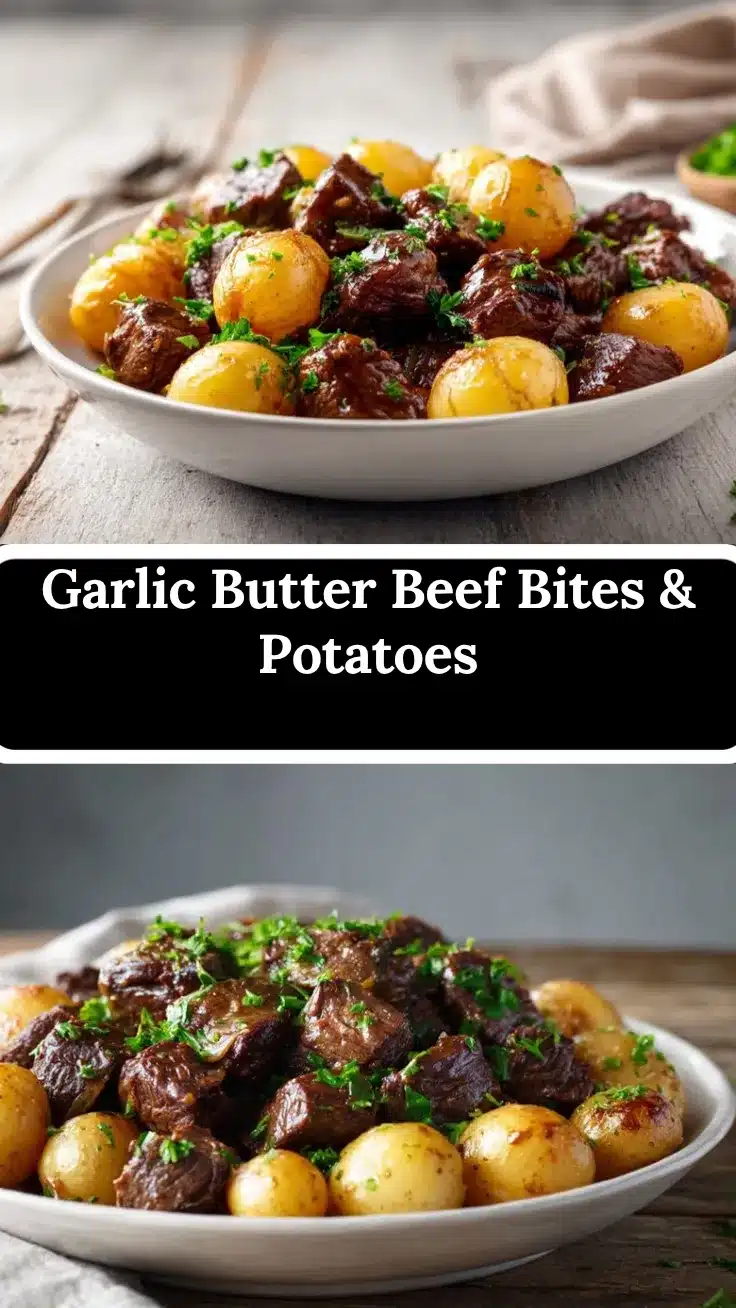 Crockpot Garlic Butter Beef Bites recipe