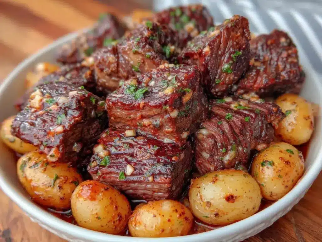 garlic butter beef bites - featured image