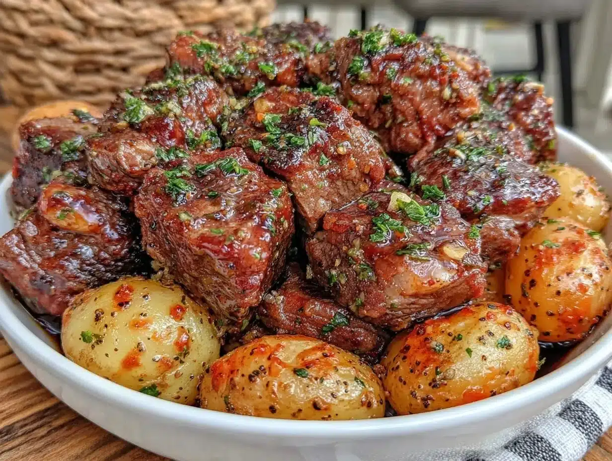 garlic butter beef bites preparation steps