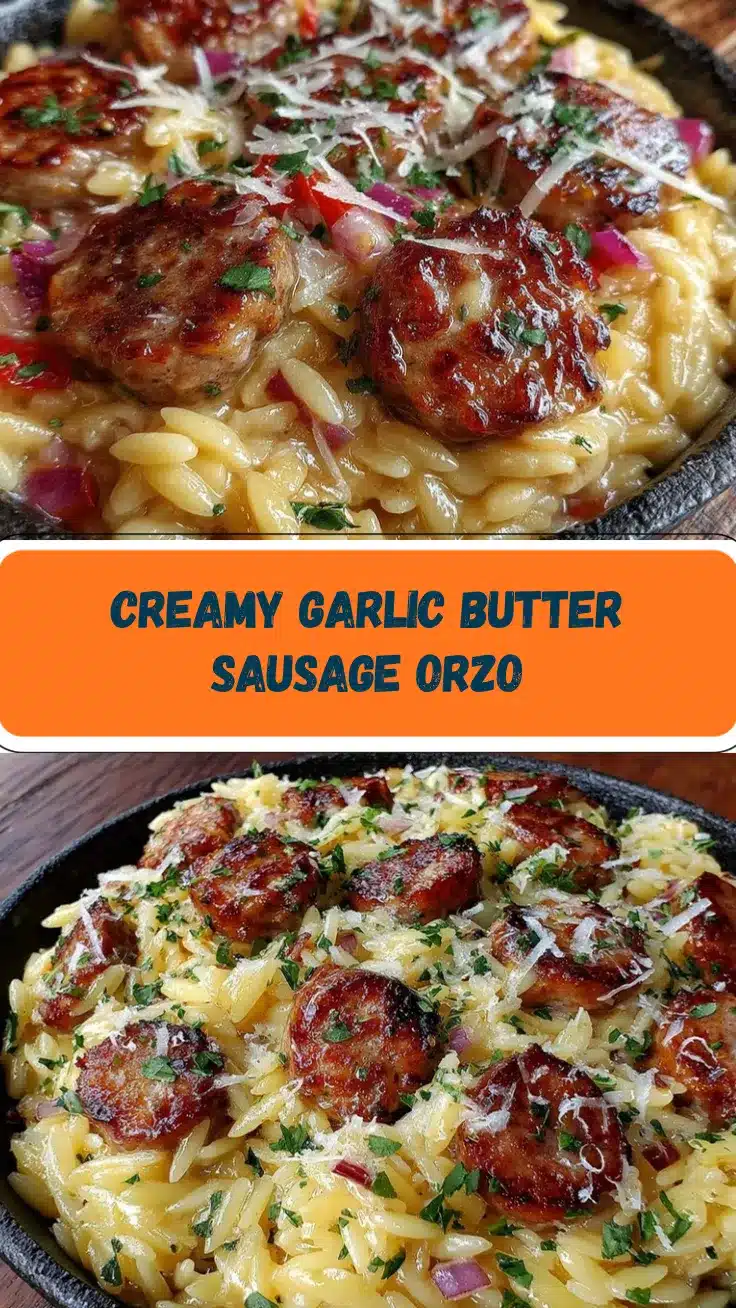 garlic butter sausage and orzo recipe