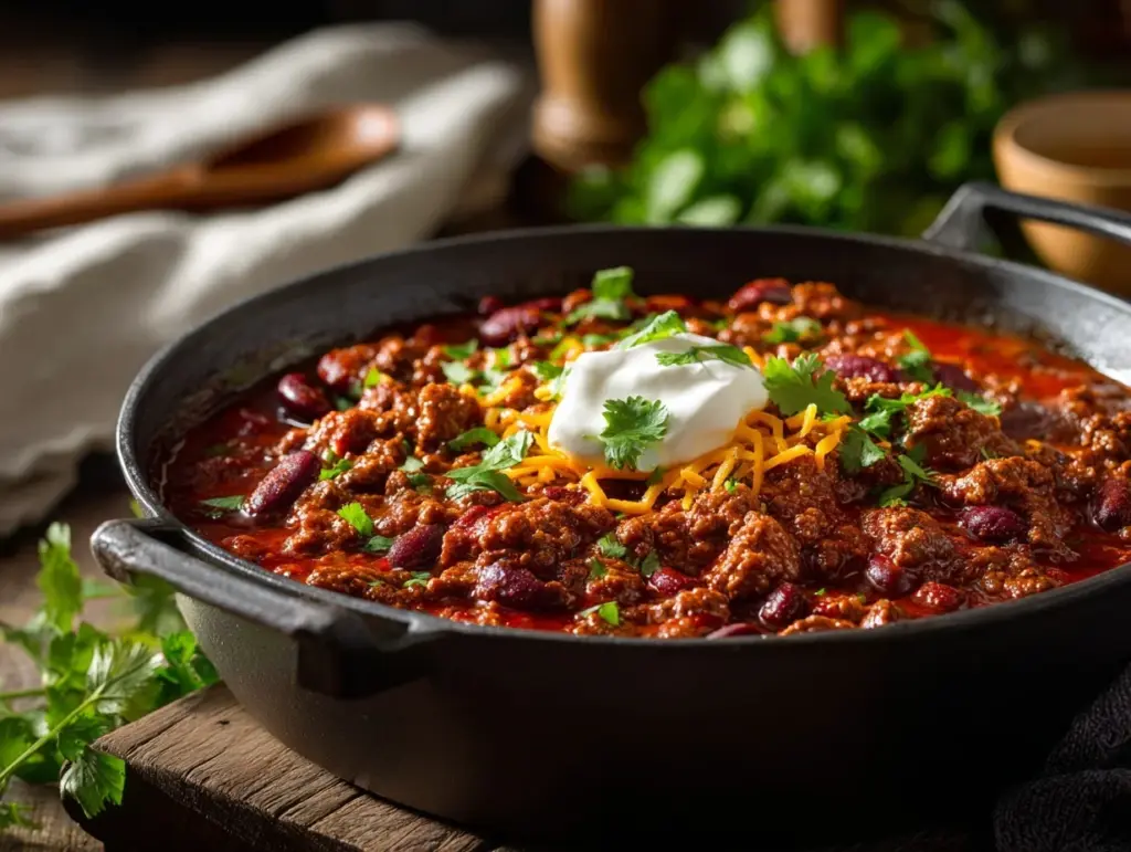 ground beef stovetop chili - featured image