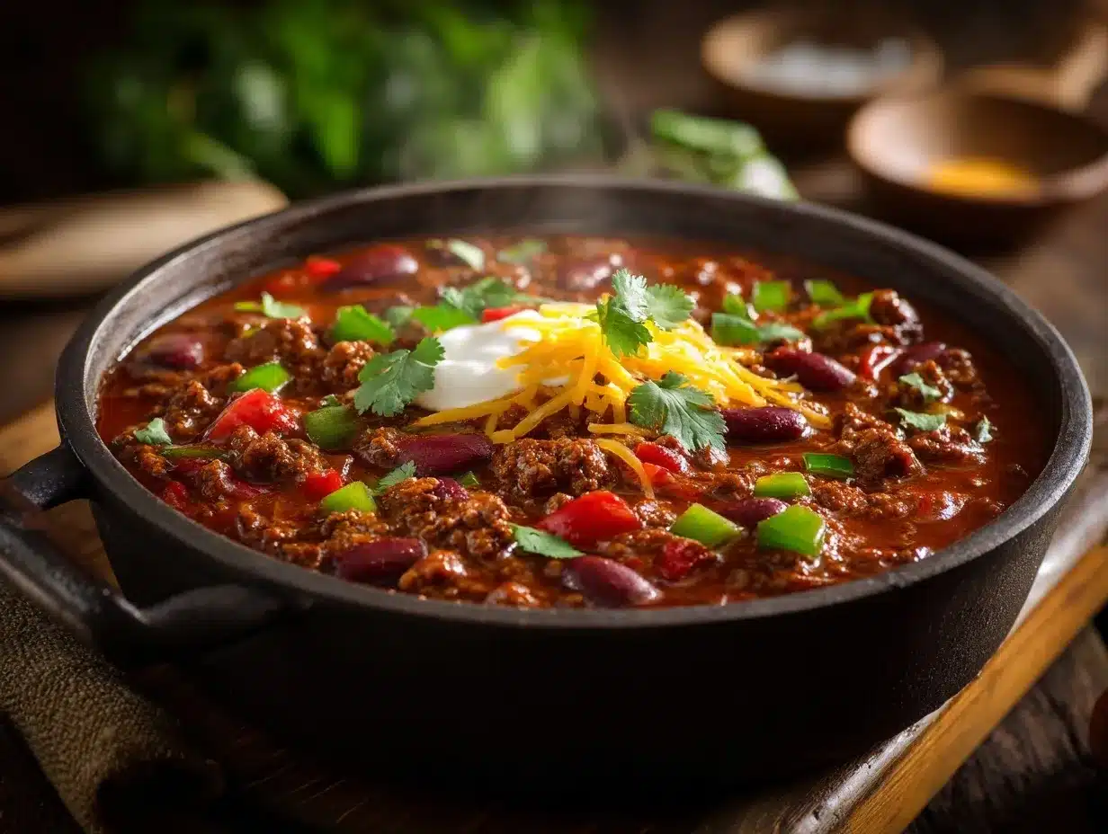 ground beef stovetop chili preparation steps