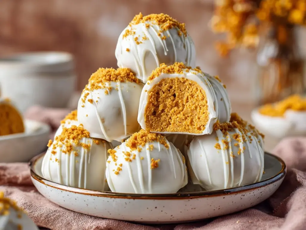 No Bake Pumpkin Cheesecake Balls - featured image