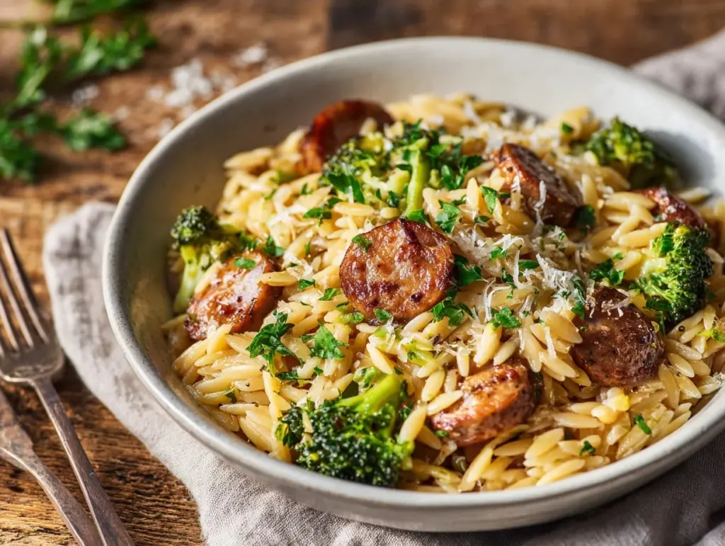 one-pan orzo recipe - featured image