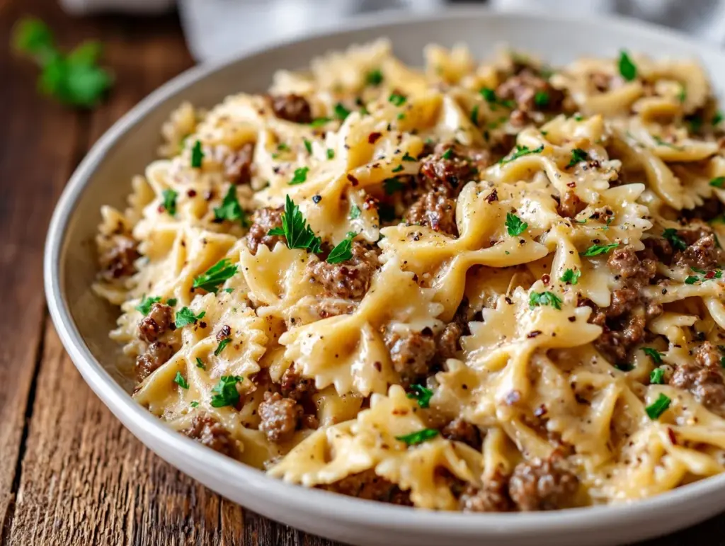 Parmesan Garlic Bowtie Pasta - featured image
