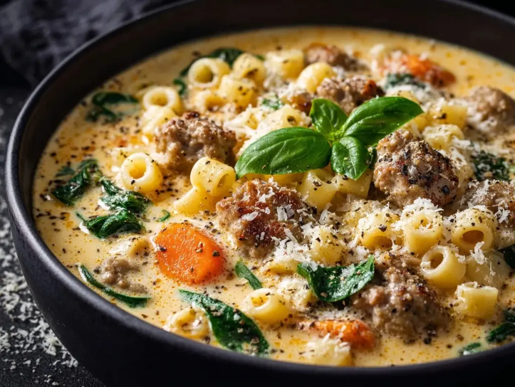 Parmesan Italian Sausage Ditalini Soup - featured image