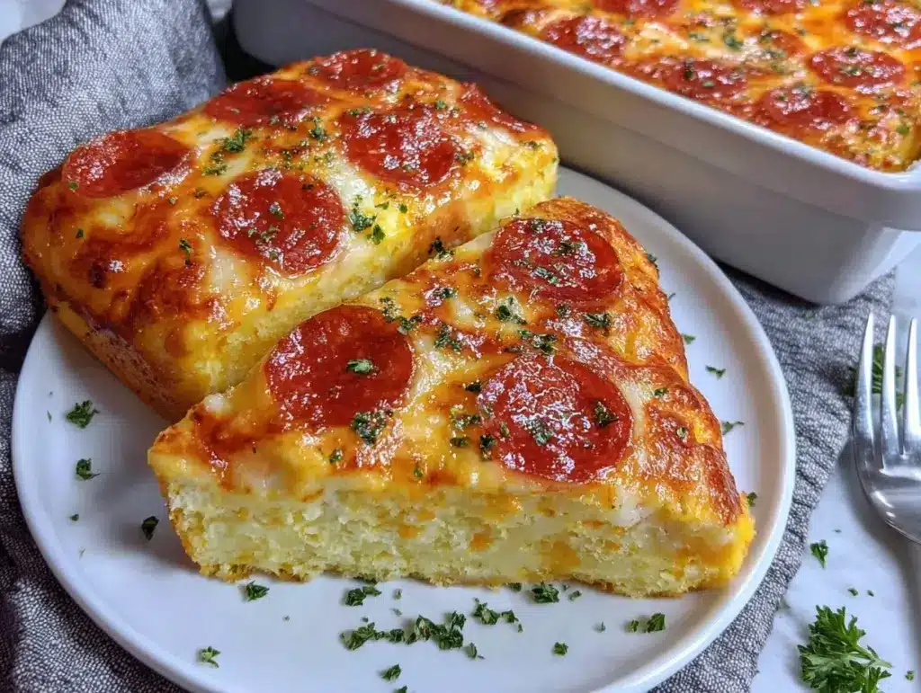 pizza cottage cheese bake - featured image