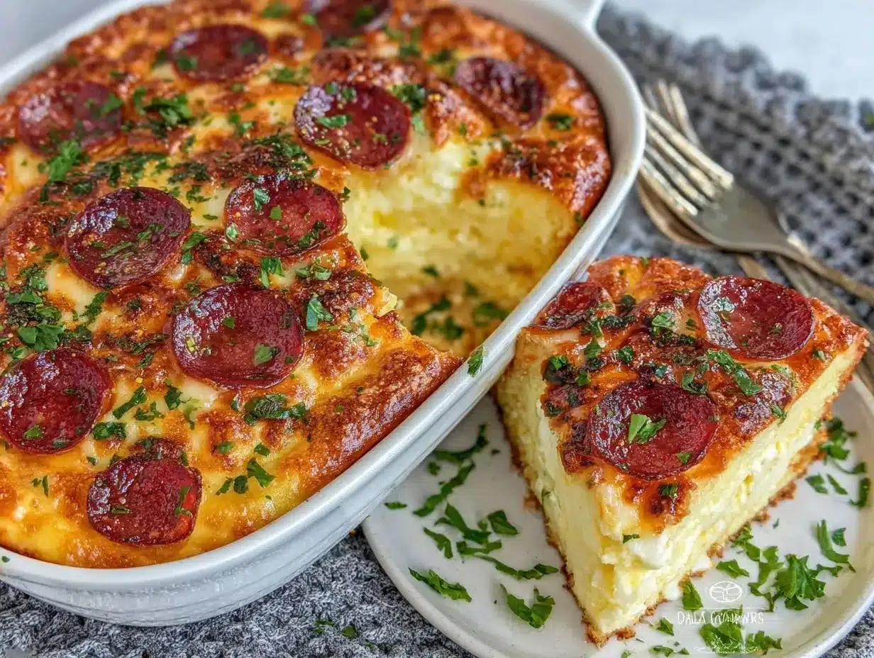 pizza cottage cheese bake preparation steps