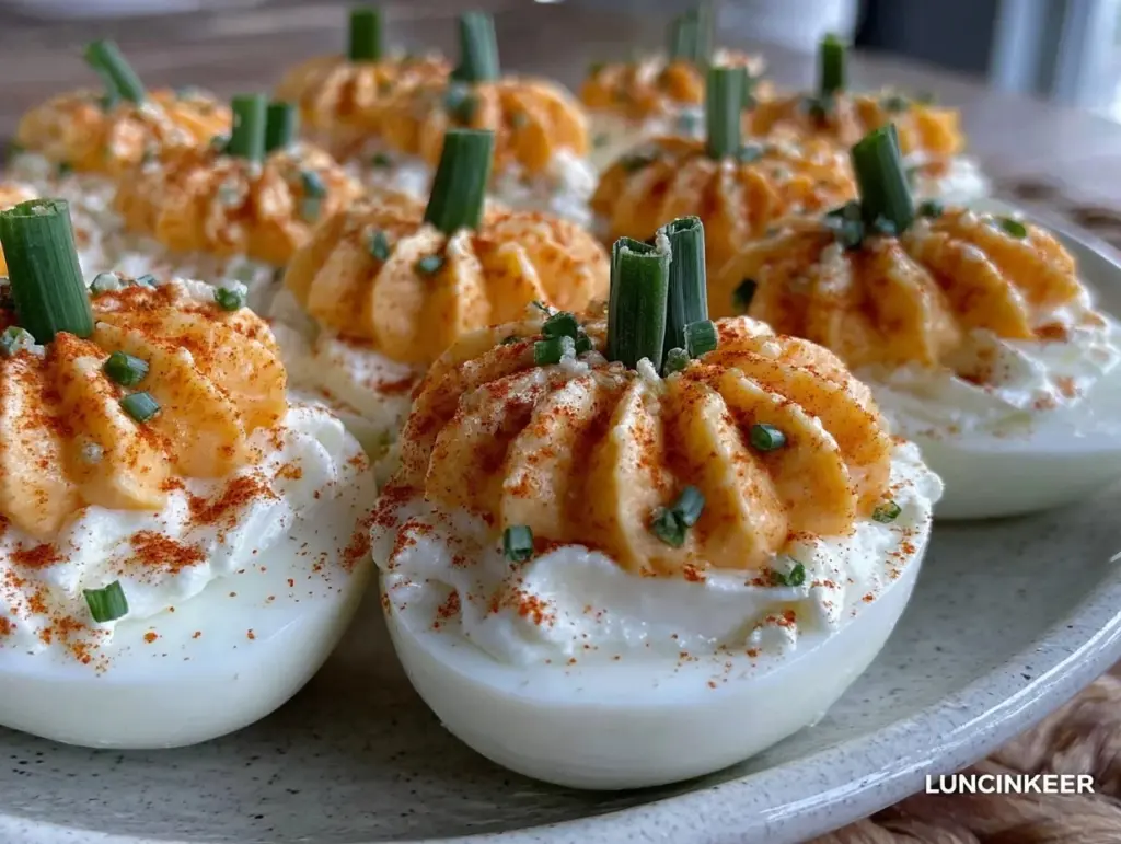 pumpkin deviled eggs - featured image